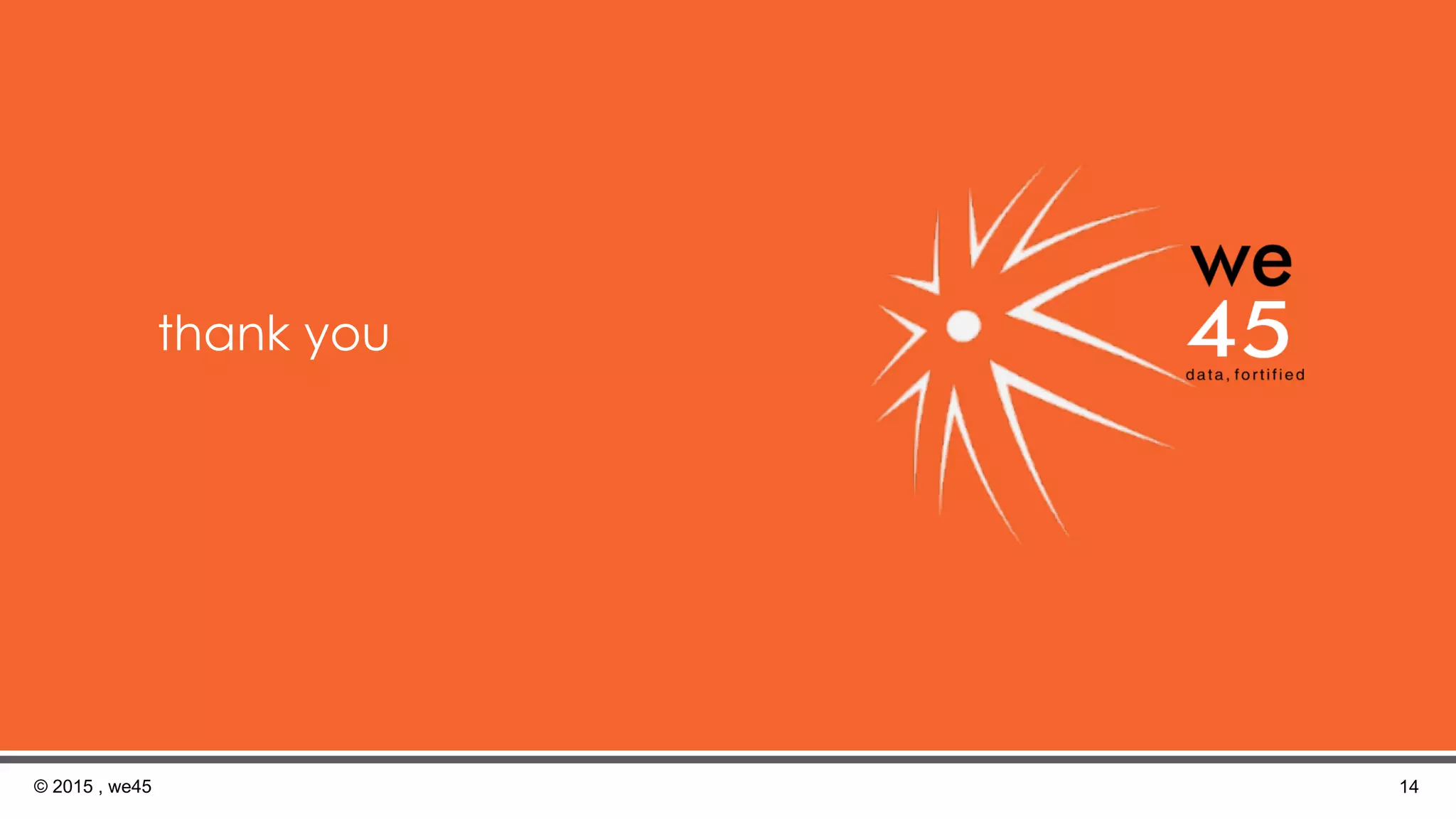 thank you
14© 2015 , we45
 