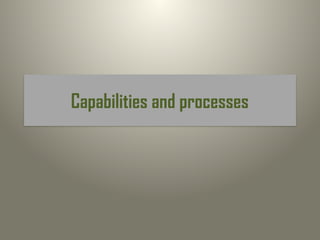 Capabilities and processes
 