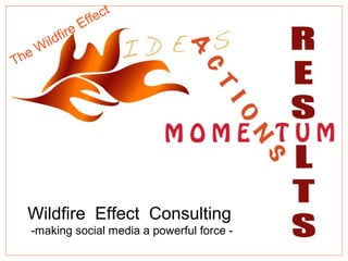 Wildfire Effect Consulting
-making social media a powerful force -
The Wildfire Effect
 