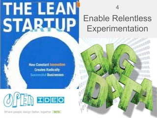 4
Enable Relentless
Experimentation
 
