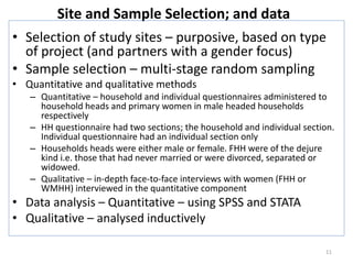 Evaluating the impacts of livestock microcredit and value chain programs on women's empowerment using the Women's Empowerment in Agriculture Index (WEAI)