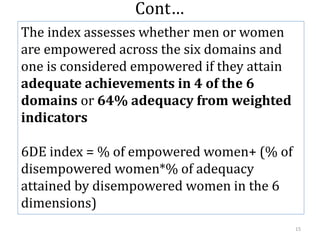 Evaluating the impacts of livestock microcredit and value chain programs on women's empowerment using the Women's Empowerment in Agriculture Index (WEAI)