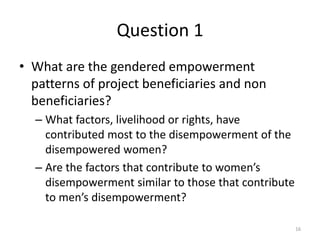 Evaluating the impacts of livestock microcredit and value chain programs on women's empowerment using the Women's Empowerment in Agriculture Index (WEAI)