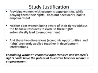 Evaluating the impacts of livestock microcredit and value chain programs on women's empowerment using the Women's Empowerment in Agriculture Index (WEAI)