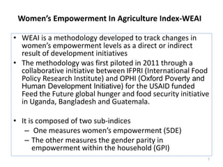 Evaluating the impacts of livestock microcredit and value chain programs on women's empowerment using the Women's Empowerment in Agriculture Index (WEAI)