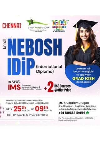 We aimed at safeguarding employees- Nebosh I dip  Course  In Chennai.pdf