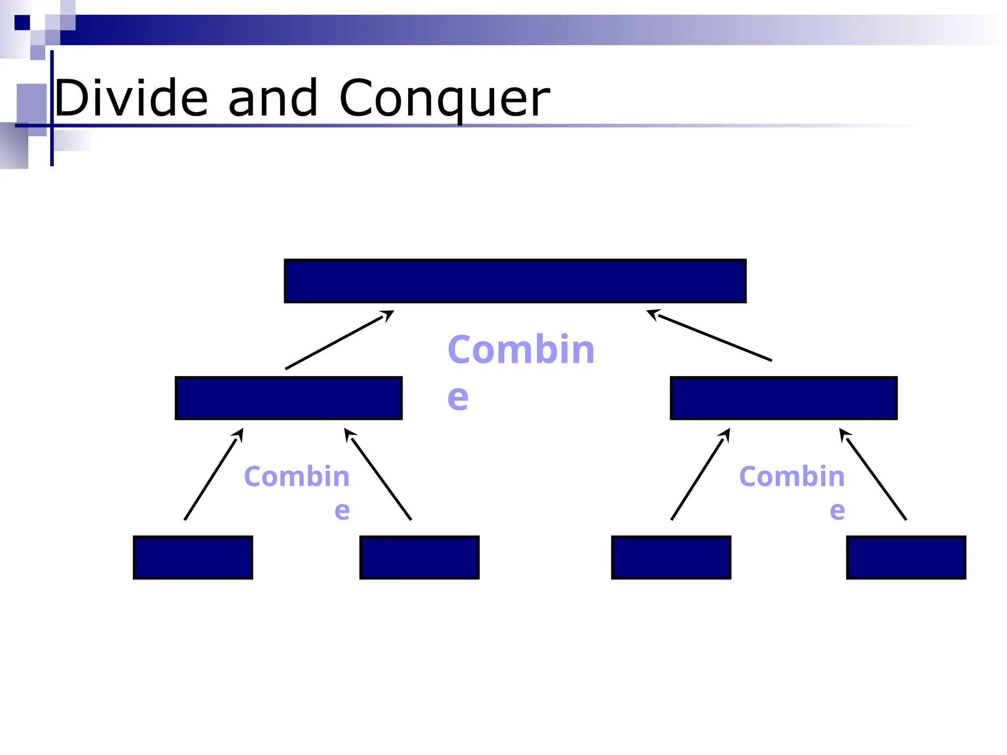 Divide and Conquer
Combin
e
Combin
e
Combin
e
 