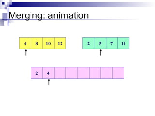 Merging: animation
4 8 10 12 2 5 7 11
2 4
 