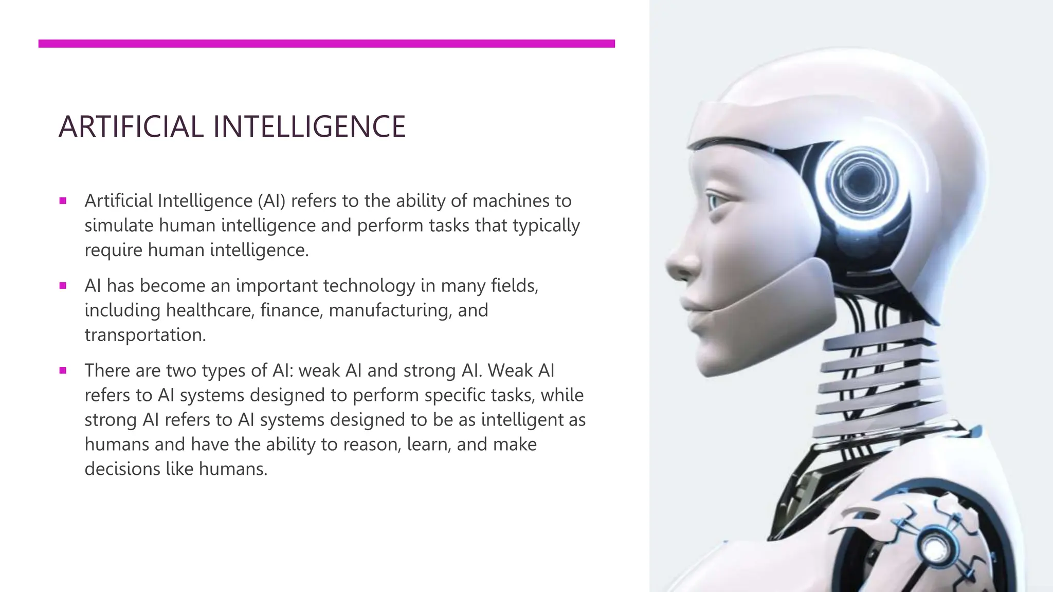 Weak and strong ai in artifitial inteligence pptx