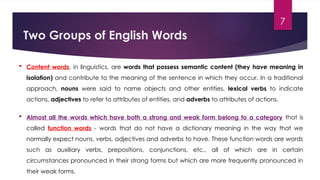 Understanding Weak and Strong Forms in English Phonology: Stress on ...