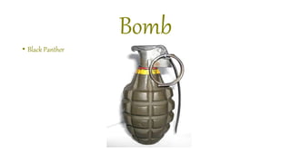 Bomb
• Black Panther
 
