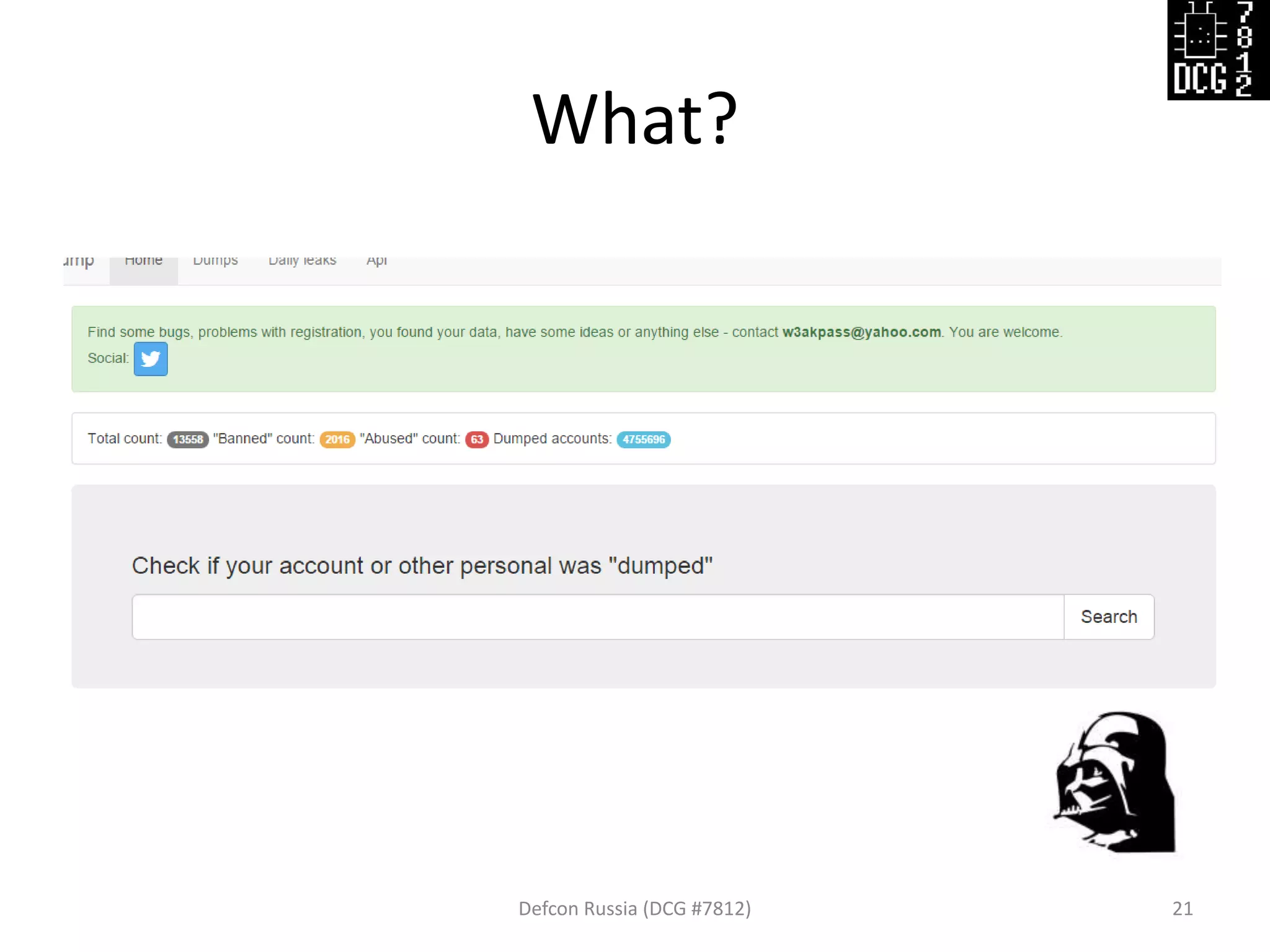 What?
Defcon Russia (DCG #7812) 21
 