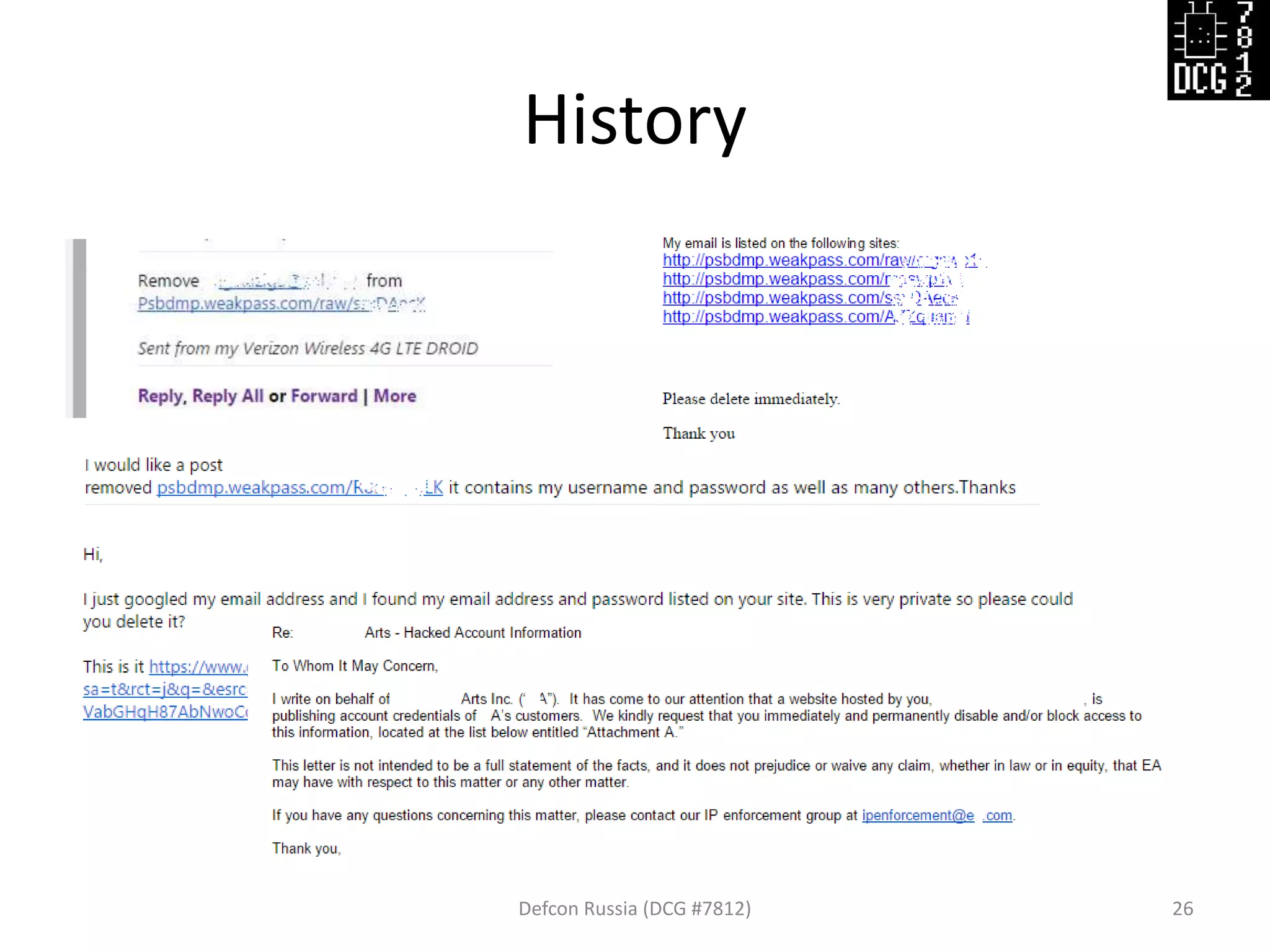 History
Defcon Russia (DCG #7812) 26
 