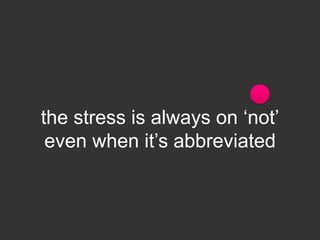 the stress is always on ‘not’
even when it’s abbreviated
 