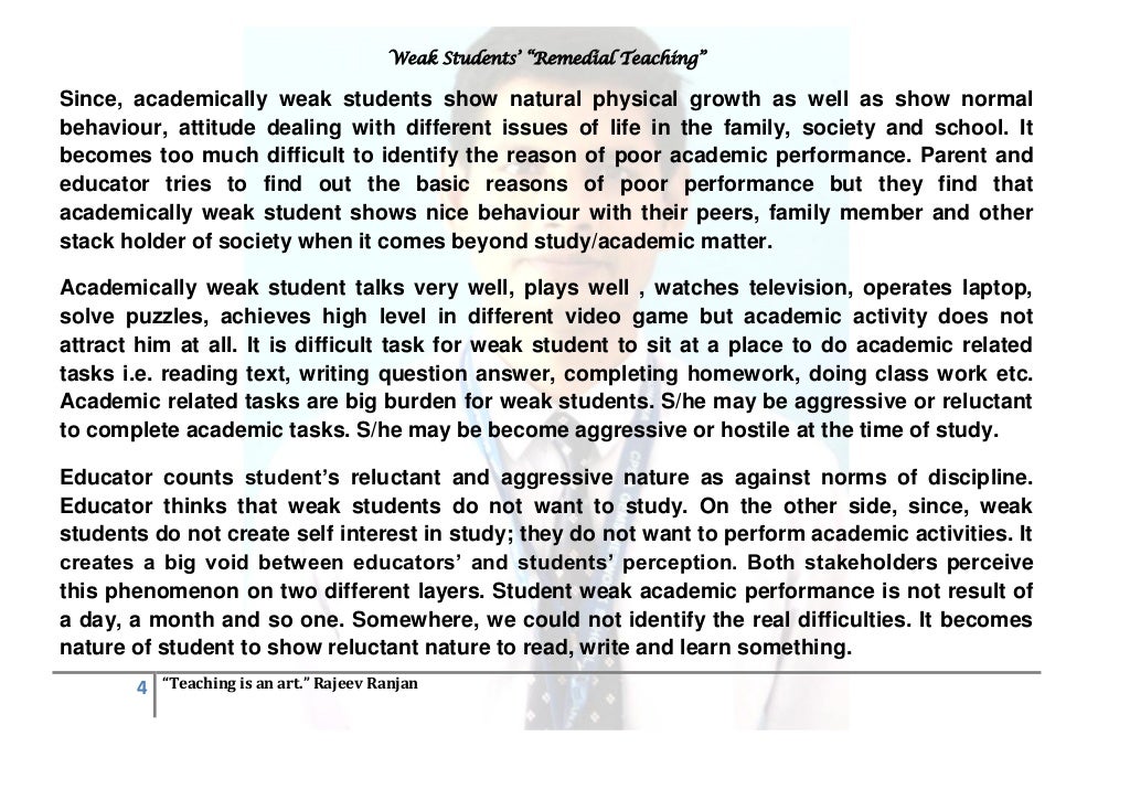 essay about remedial teaching