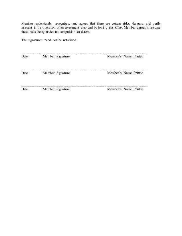 investment club agreements