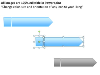 All images are 100% editable in Powerpoint
“Change color, size and orientation of any icon to your liking”
 
