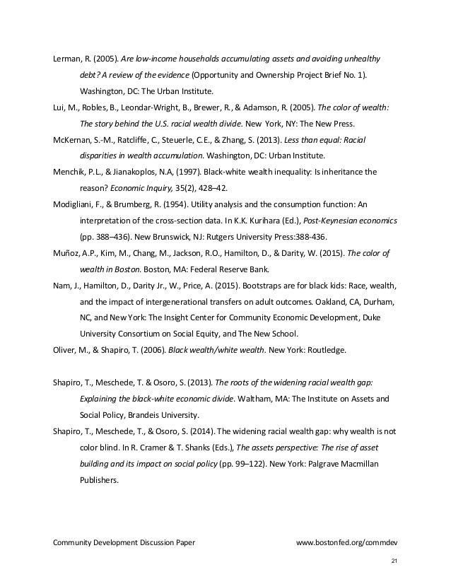 Wealth Inequalities In Greater Boston Do Race And