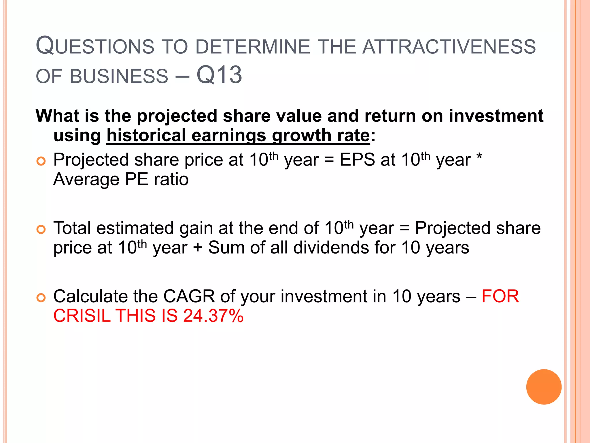 Crisil –Historical earnings growth rate method