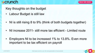 Key thoughts on the budgetLabour Budget is still law
