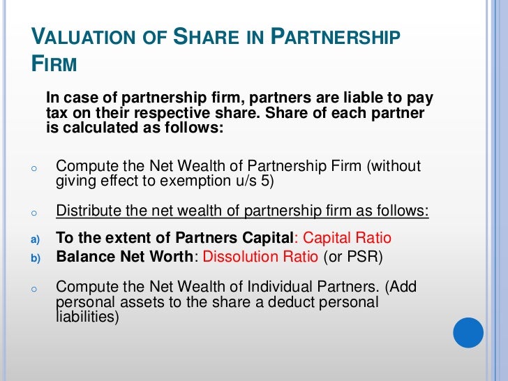 wealth tax net worth of partnership firm