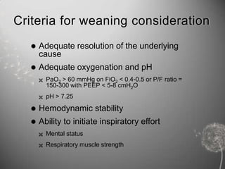 Weaning Fio2 Weaning And Discontinuing Ventilatory Support | PPTX