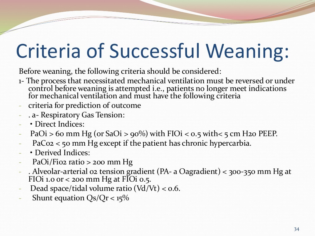 Weaning from mechanical Ventilation