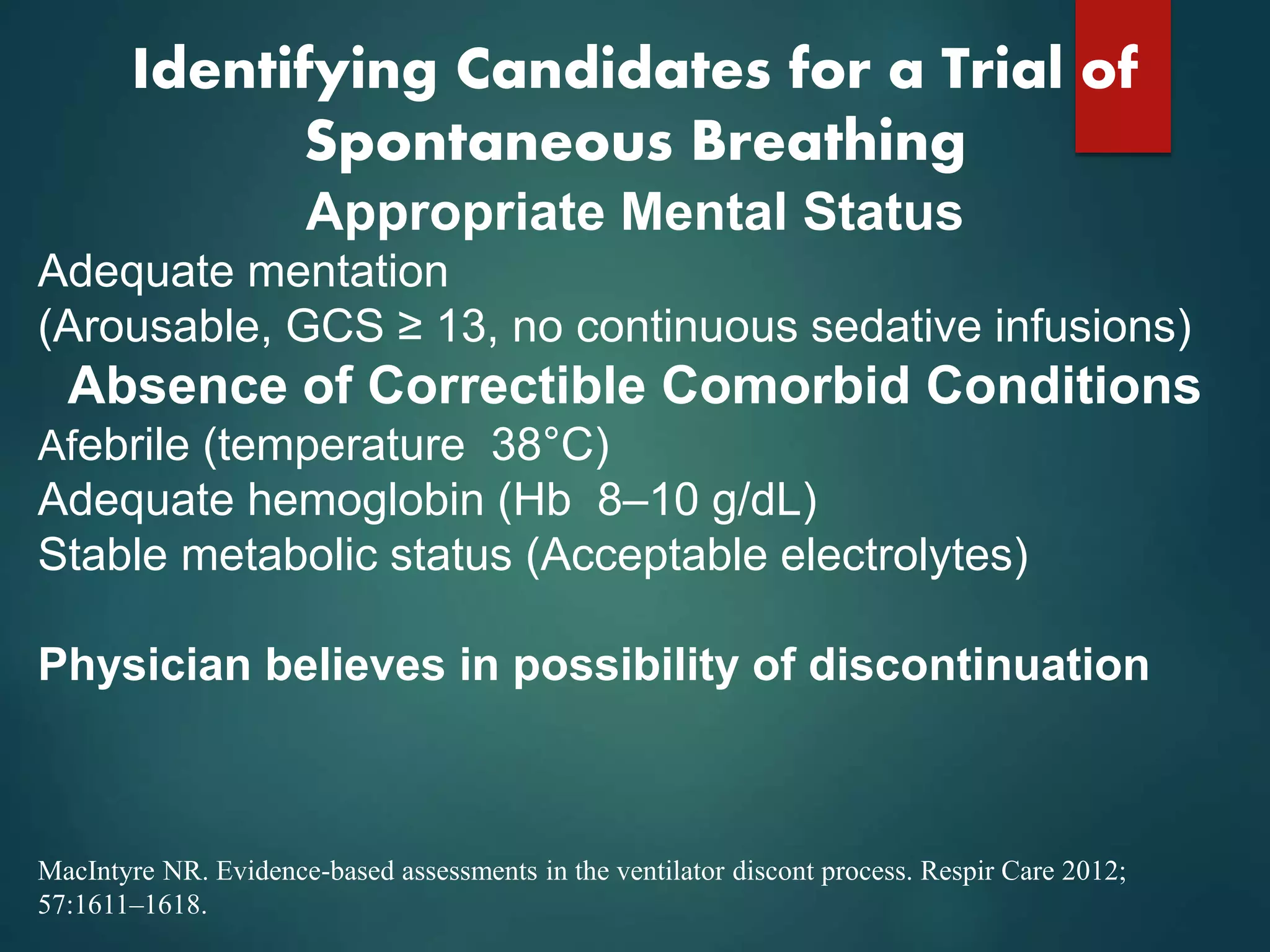 Weaning from mechanical ventilation PPT