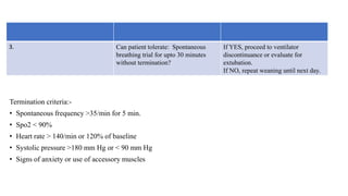 Weaning from mechanical ventilation