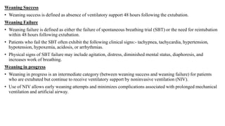 Weaning from mechanical ventilation