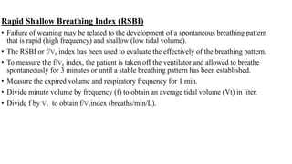Weaning from mechanical ventilation