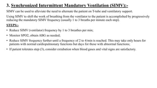 Weaning from mechanical ventilation