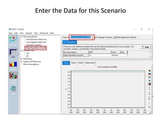 Enter the Data for this Scenario
 