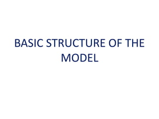 BASIC STRUCTURE OF THE
MODEL
 