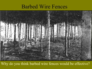 Barbed Wire Fences
Why do you think barbed wire fences would be effective?
 
