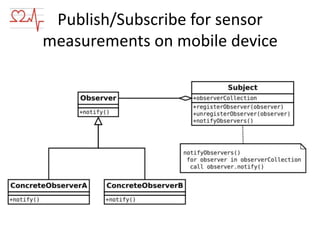 Publish/Subscribe for sensor
measurements on mobile device

 