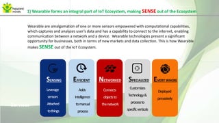 1) Wearable forms an integral part of IoT Ecosystem, making SENSEout of the Ecosystem
Leverage
sensors
Attached
tothings
S...