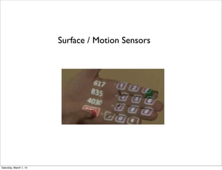 Surface / Motion Sensors

Saturday, March 1, 14

 