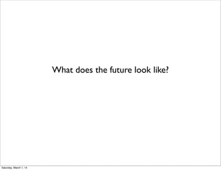 What does the future look like?

Saturday, March 1, 14

 