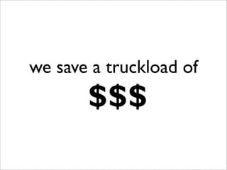 we save a truckload of
$$$
 