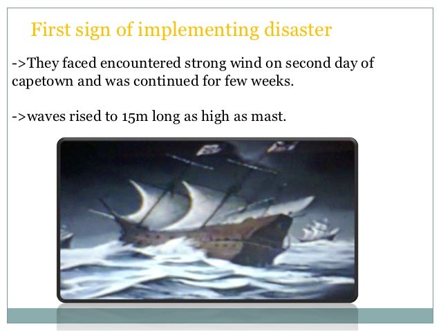 Disaster and its aftermath->6p.m:teremendousexplosion shock thedeck and powerful flow of water broke overthe ship.->wave w...