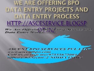 We Are Offering Data Entry Work and Data Entry Projects