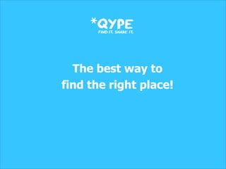 The best way to
find the right place!
 