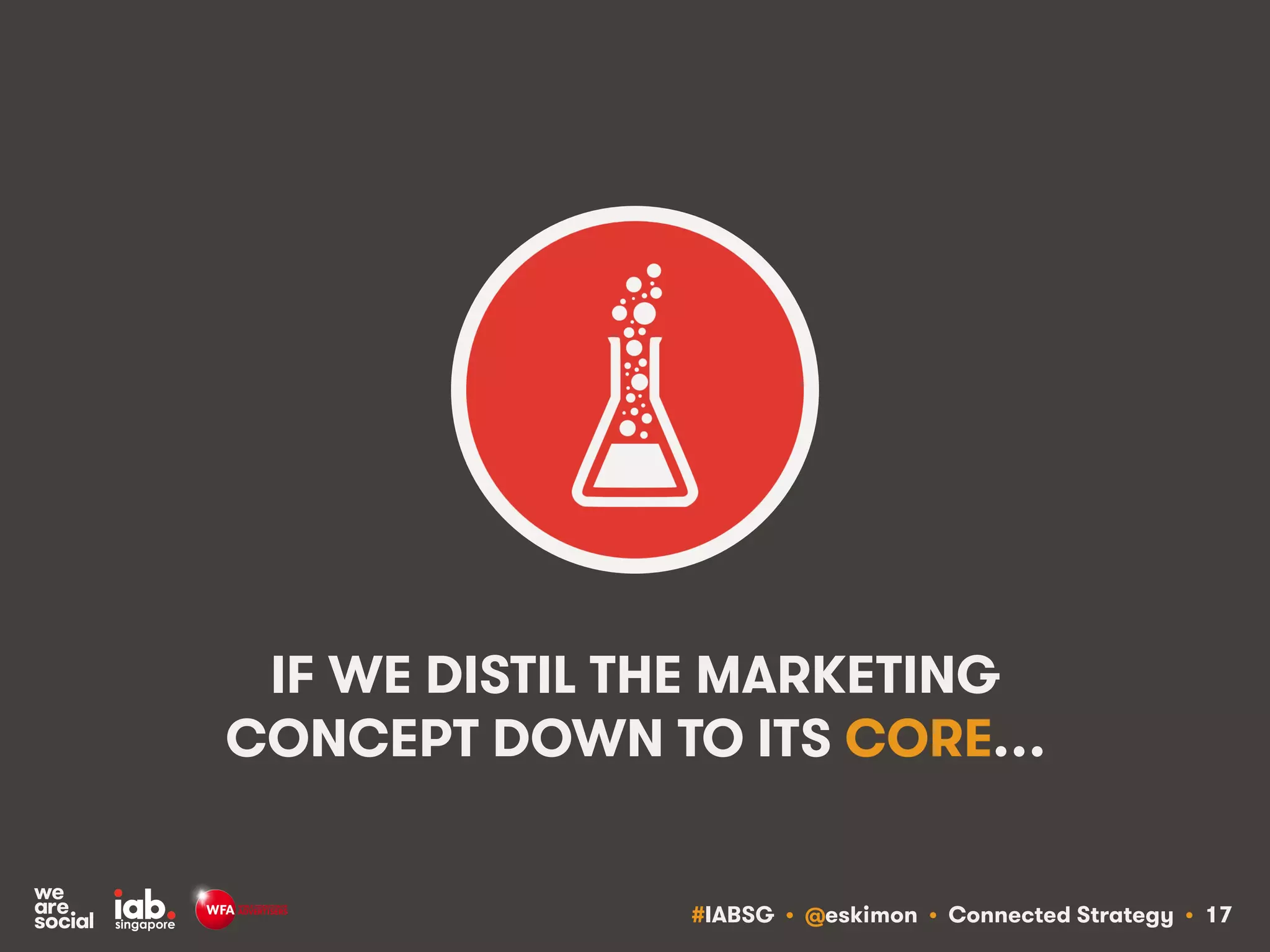 #IABSG • @eskimon • Connected Strategy • 17
IF WE DISTIL THE MARKETING
CONCEPT DOWN TO ITS CORE…
 