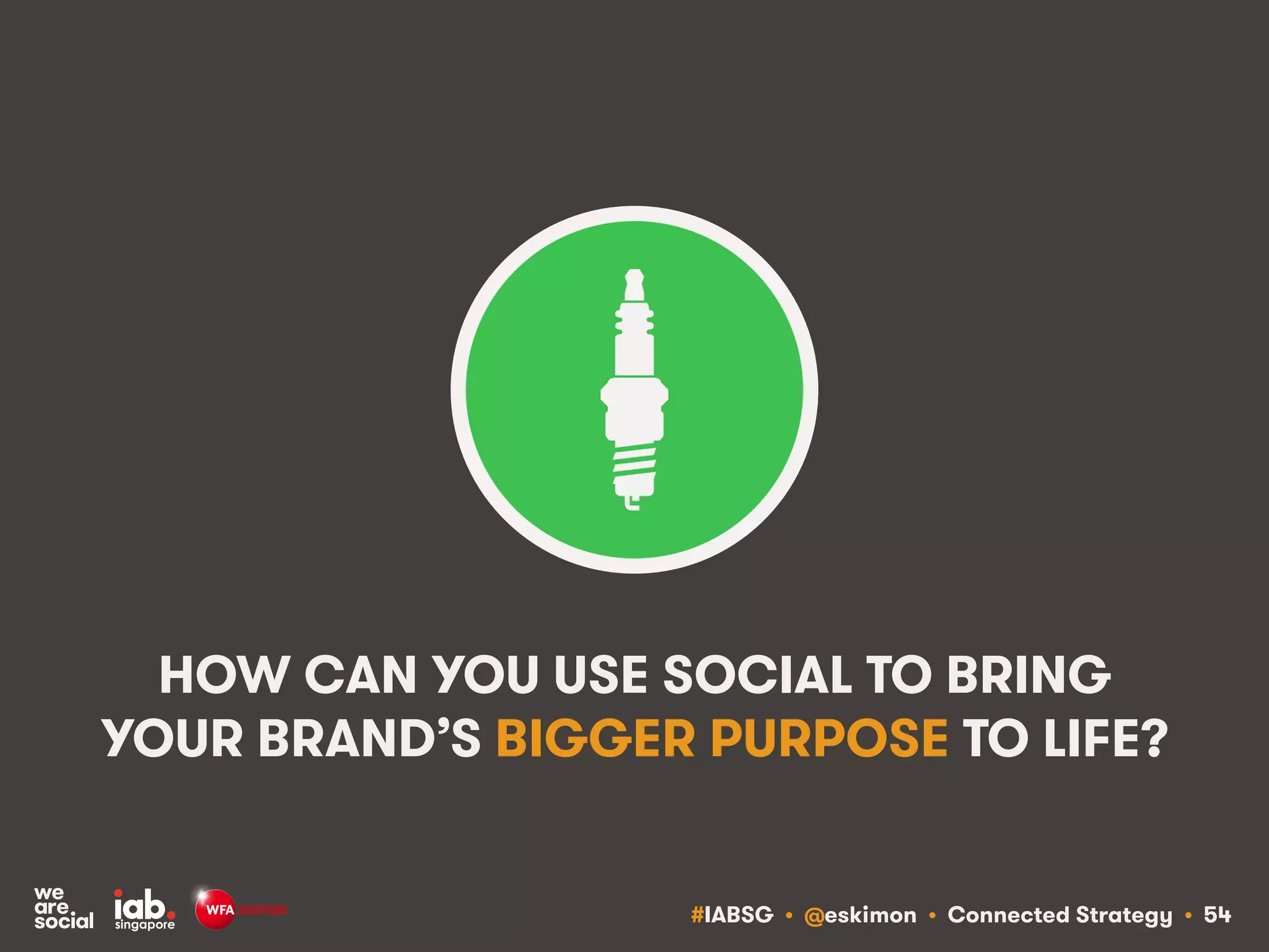 #IABSG • @eskimon • Connected Strategy • 56
BEING
DIFFERENT
MAKING A
DIFFERENCE
VS
 