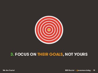 B2B Social • @wearesocialsg • 15We Are Social
3. FOCUS ON THEIR GOALS, NOT YOURS
 