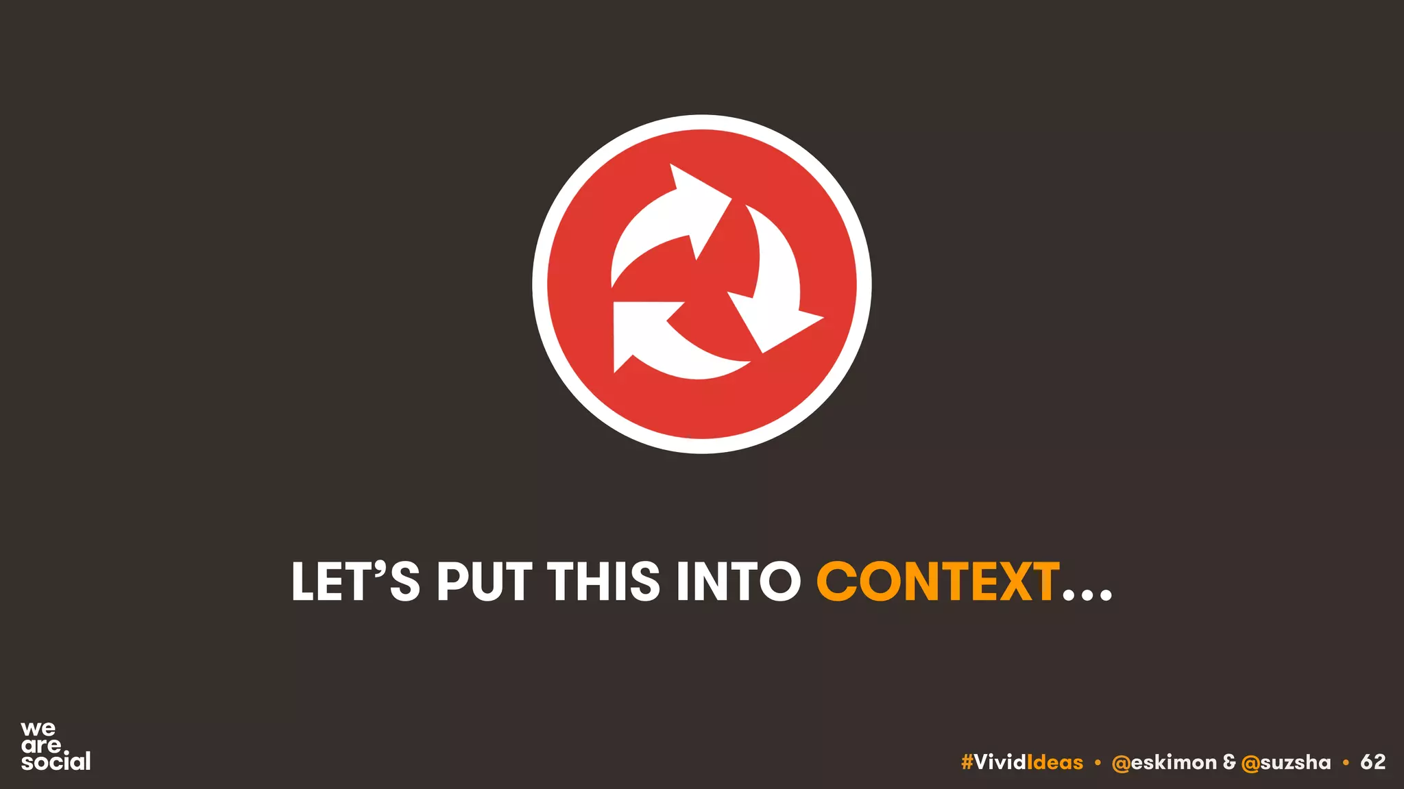 #VividIdeas • @eskimon & @suzsha • 62
LET’S PUT THIS INTO CONTEXT…
 