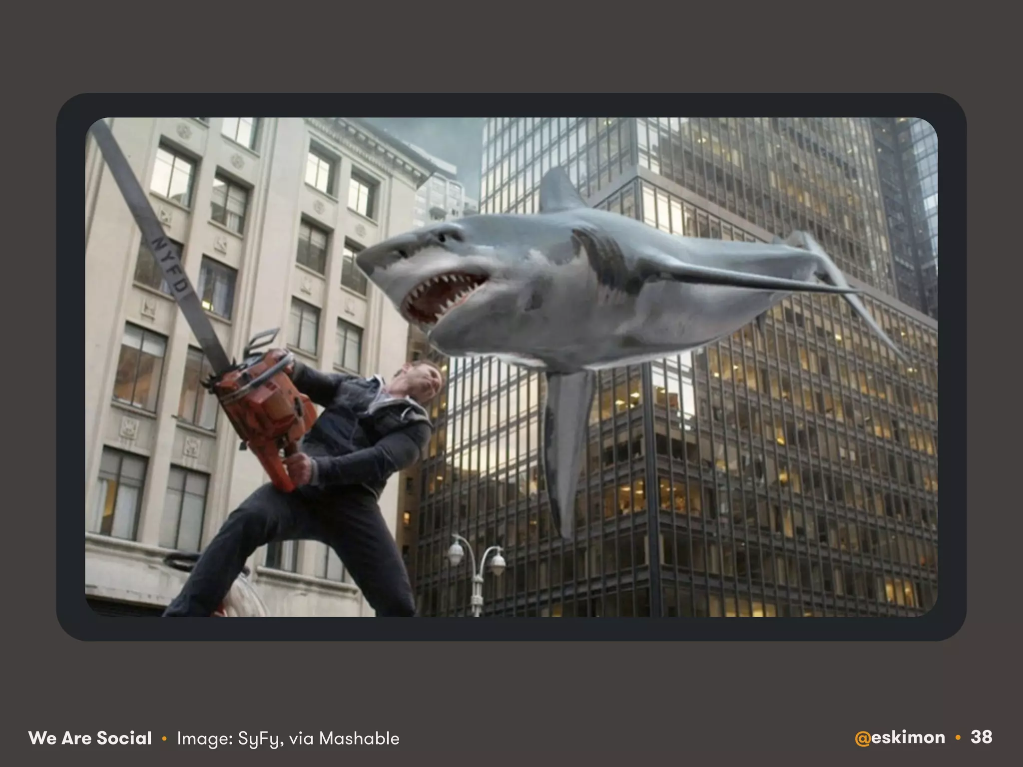 We Are Social • Image: SyFy, via Mashable @eskimon • 38 
 