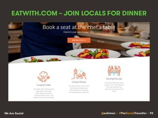 @eskimon • #TheSocialTraveller • 92We Are Social
EATWITH.COM – JOIN LOCALS FOR DINNER
 