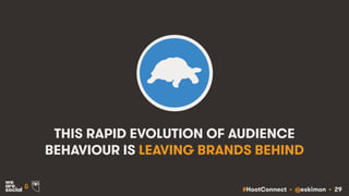 #HootConnect • @eskimon • 29&
THIS RAPID EVOLUTION OF AUDIENCE
BEHAVIOUR IS LEAVING BRANDS BEHIND
 